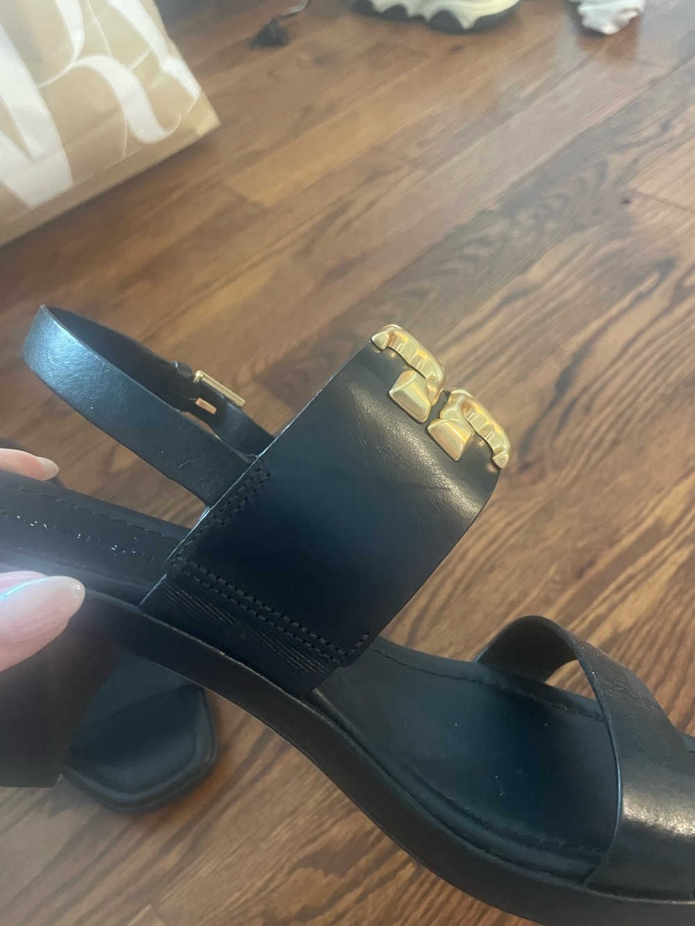 NWOT Tory Burch Eleanor Block Heel Sandals Size 7 - Picture 5 of 7